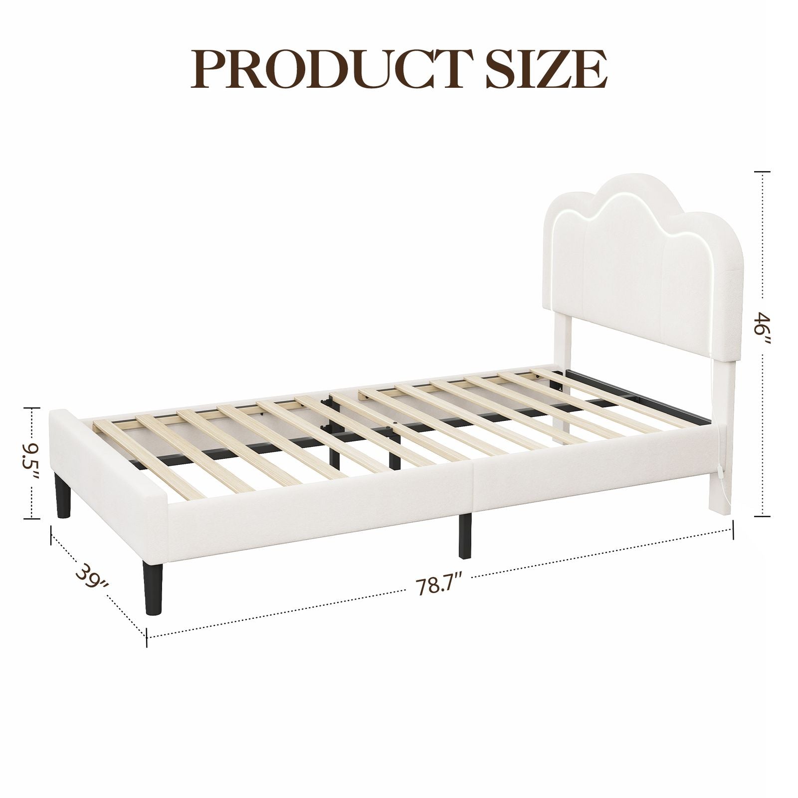 Twin XL Upholstered Bed Frame with Headboard - White Velvet-Like Platform Bed, Sturdy Metal Frame & Wood-Free Slats Support, No Box Spring Needed, Easy Assembly Modern Queen\u002FKing-like Style Bed & s (Twin XL)