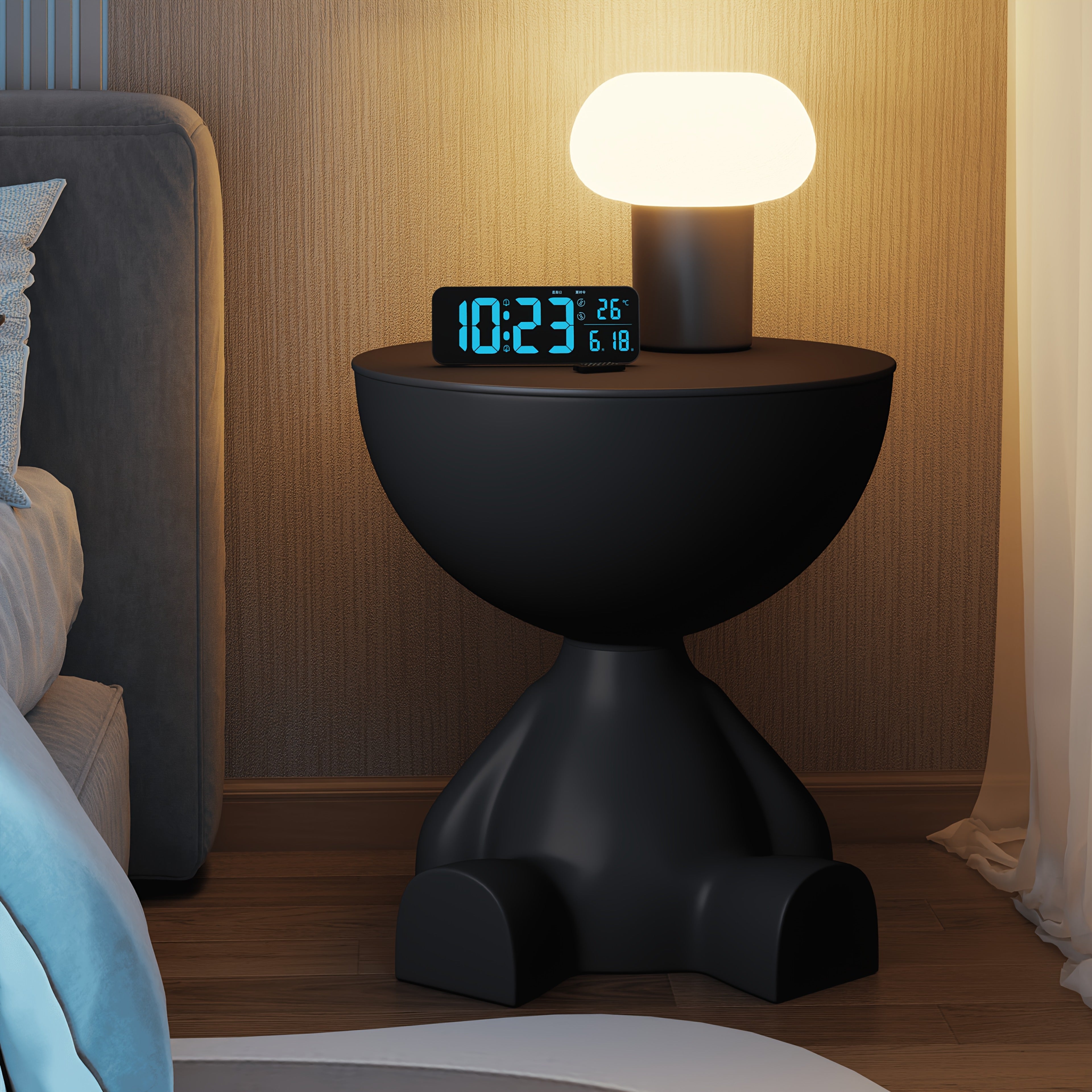 Cute Round End Table With Hidden Storage, Versatile Sofa Side Table Or Nightstand As A Gift, Ideal For Small Rooms, Stylish Gift For Home Lovers, Installation Tools Included, Decorations