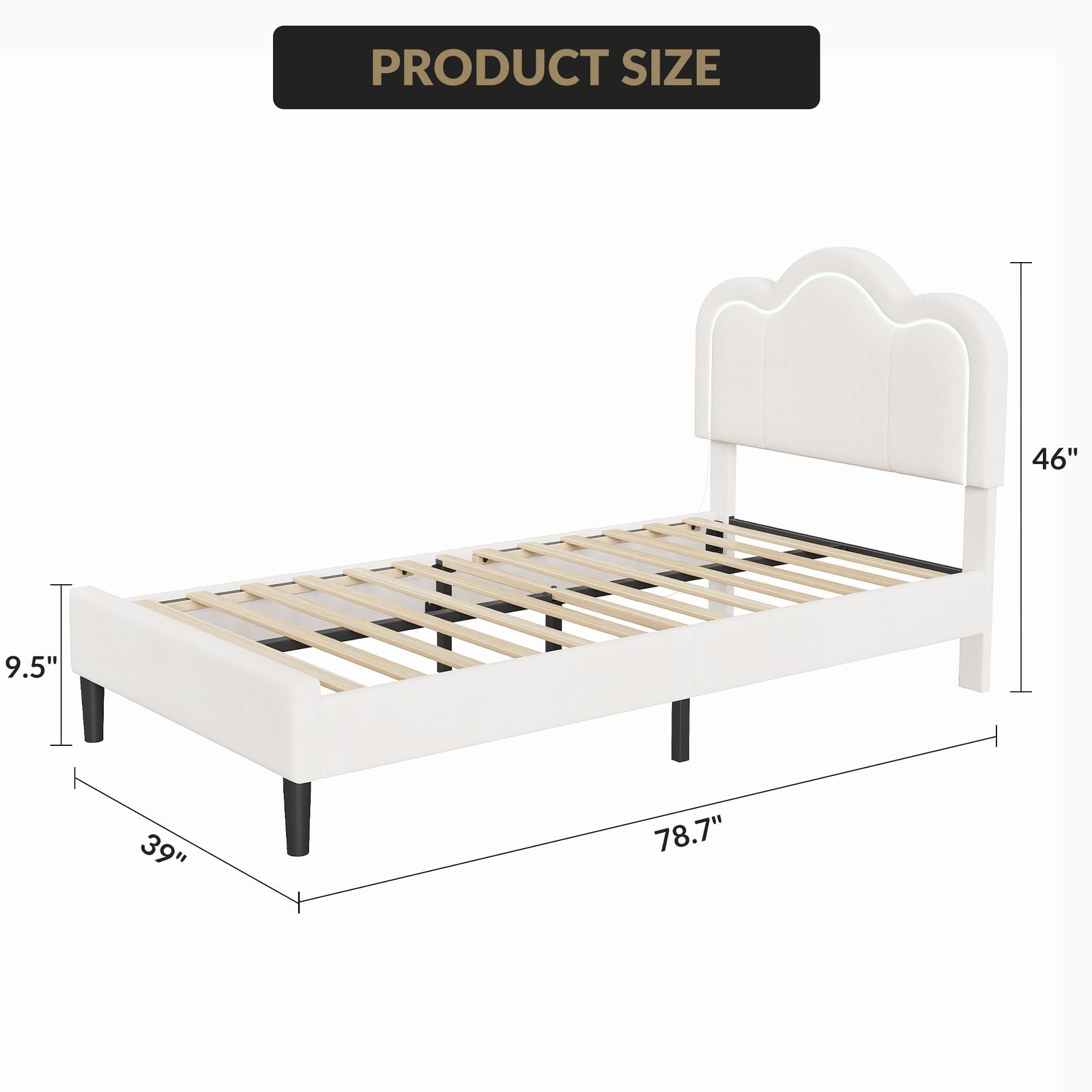 Twin XL Upholstered Bed Frame with Headboard - White Velvet-Like Platform Bed, Sturdy Metal Frame & Wood-Free Slats Support, No Box Spring Needed, Easy Assembly Modern Queen\u002FKing-like Style Bed & s (Twin XL)