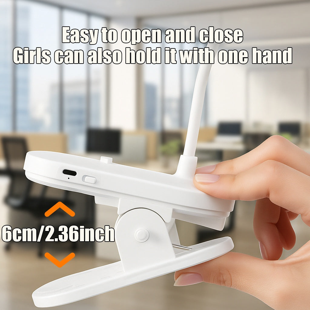 Adjustable Gooseneck Desk Lamp Featuring Three Color Options, with Three Brightness Settings, a Dimmable Night Light for Studying, a Reading Lamp, And a Lamp Head That Rotates 360 Degrees, Plus an LED Clip Night Light