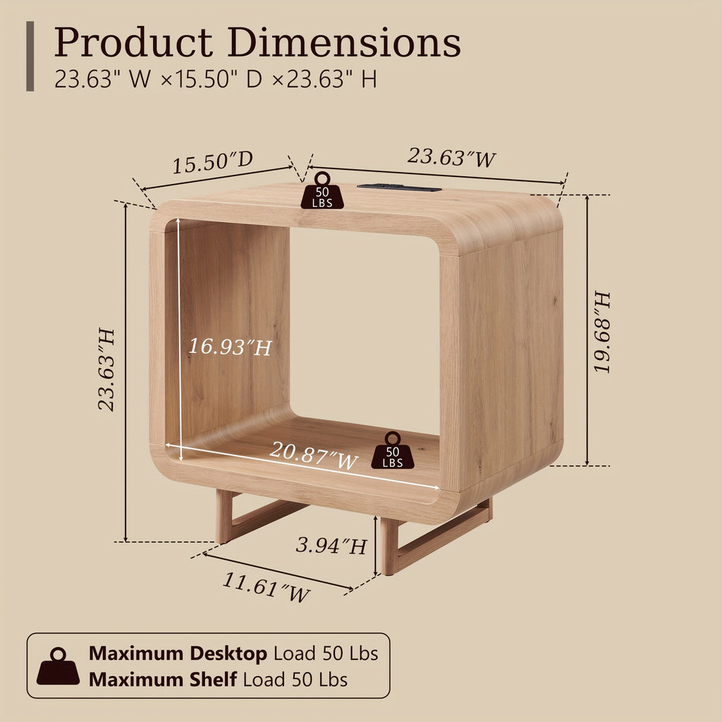 End Table with Charging Station, 23.6\
