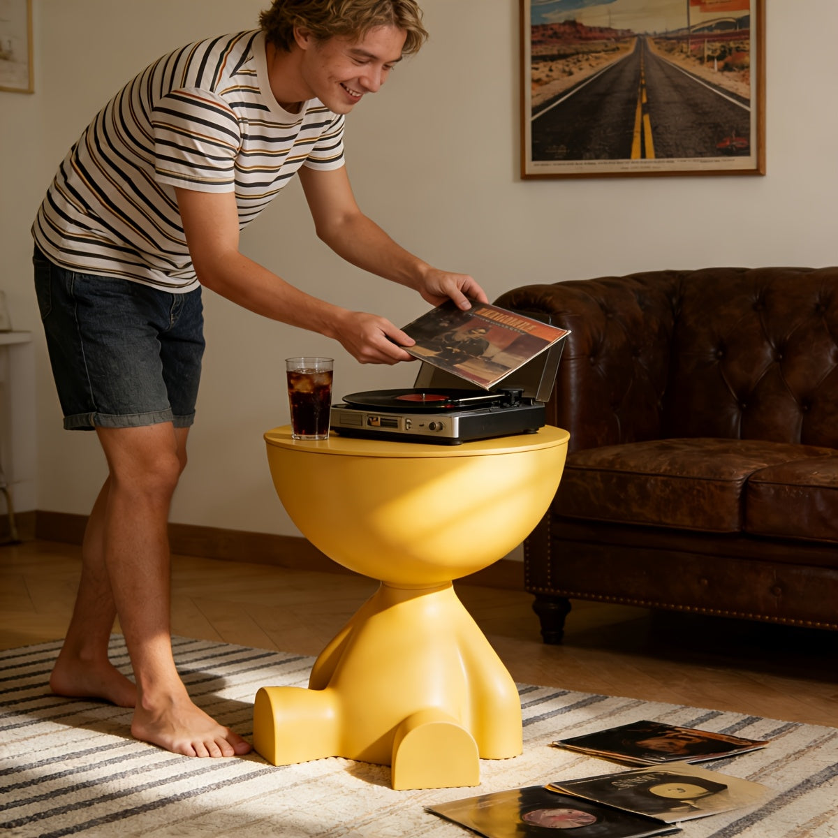 Cute Round End Table With Hidden Storage, Versatile Sofa Side Table Or Nightstand As A Gift, Ideal For Small Rooms, Stylish Gift For Home Lovers, Installation Tools Included, Decorations